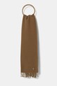 Вовняний шарф Maison Kitsuné Bold Fox Head Double Face гладкий коричневий NM06201WA0018