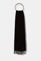 Μάλλινο κασκόλ Maison Kitsuné Bold Fox Head Double Face λείο καφέ NM06201WA0018
