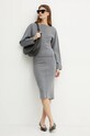 Шерстяная юбка Pinko 103946.A221 серый AW24