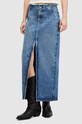 AllSaints fustă din denim din bumbac CYRA MAXI W021RA albastru AW24