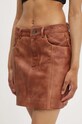Kožená sukně Gestuz 10909246 hnědá AW24