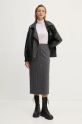 Вълнена пола The Kooples FJUP29054K сив AW24