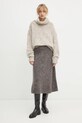 Weekend Max Mara spódnica wełniana 2425306012600 brązowy AW24