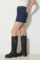 Rifľová sukňa Kenzo Mini Skirt Stripped Jacquard modrá FE62DJ2806F2.DD