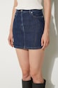 Rifľová sukňa Kenzo Mini Skirt Stripped Jacquard FE62DJ2806F2.DD modrá
