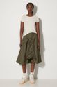 Bavlněná sukně Vans Premium Classics LX A-Line Ruched Skirt VN000GZ5KCZ1 zelená AW24