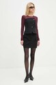 Samsoe Samsoe fusta din amestec de lana SAMAJ F24300101 negru AW24