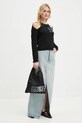 MM6 Maison Margiela fustă din denim S62MI0021.S30589 albastru AW24