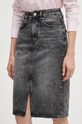 Sisley fustă din denim uni negru 42W2L002H