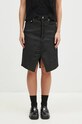 Rick Owens denim skirt Slivered Skirt denim black DS02D2340.SBW