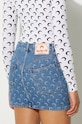 Clothing Marine Serre denim skirt Moon Laser Denim Mini Skirt WSK057A blue