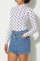 Marine Serre denim skirt Moon Laser Denim Mini Skirt blue WSK057A