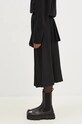 Andersson Bell fusta de lana Double Pleated Wrap Skirt apa772w negru AW24