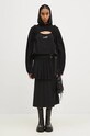 Andersson Bell fusta de lana Double Pleated Wrap Skirt apa772w negru