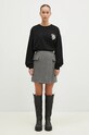 Sportmax fustă de lână Laccio 2422106012600 negru