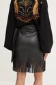 Одежда Юбка Never Fully Dressed Vegan Leather Mini Fringe Jaspre NFDSK591 чёрный