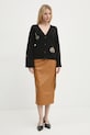 Юбка Never Fully Dressed Vegan Leather Jaspre Skirt NFDSK473 коричневый AW24