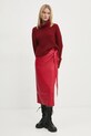 Never Fully Dressed fusta Vegan Leather Jaspre Skirt NFDSK556 rosu AW24