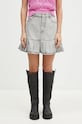Джинсовая юбка GANNI Future Denim Pleated Mini Skirt casual серый J1550