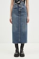 Βαμβακερή τζιν φούστα Fiorucci Denim Midi casual σκούρο μπλε W01FPDSK176DN01DN02