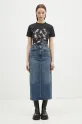 Джинсова бавовняна спідниця Fiorucci Denim Midi W01FPDSK176DN01DN02