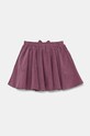 Детская вельветовая юбка United Colors of Benetton 4O5GG000Y.P.Seasonal фиолетовой AW24