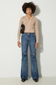 Coperni jeansi Open Knee Jeans COPP55252 albastru AW24