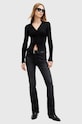 AllSaints blugi din bumbac HALDAN SLIM BOOTCUT negru W061EB