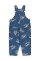 CHLAPEC Dětské kalhoty na šle Konges Sløjd MAGOT OVERALLS GOTS KS101589 modrá