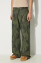Marcelo Burlon jeansi AOP Cross Wide Pants verde CMCA187F24FAB0025810