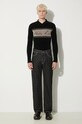 Marine Serre jeans Moon Laser Denim Straight Jeans MPA066A.RDEN0001 nero AW24
