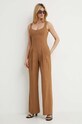 A.L.C. kombinezon lniany Isabel z elastanem brązowy 4JUMP00173