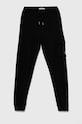 Calvin Klein Jeans pantaloni de trening din bumbac pentru copii BADGE CARGO RELAXED bumbac negru IB0IB02199.9BYH