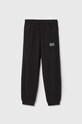 Детски памучен спортен панталон EA7 Emporio Armani памук черен 6DBP59.BJ05Z