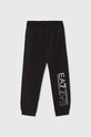 Детски памучен спортен панталон EA7 Emporio Armani 6DBP59.BJ05Z черен AW24