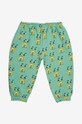 Bobo Choses pantaloni de trening din bumbac pentru bebeluși Faraway Castle 224AB061 verde AW24