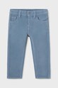 Dječje pamučne hlače Mayoral sztruks slim fit basi bez uzorka plava 502.3A.Baby.9BYH