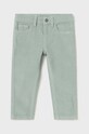 Mayoral pantaloni de bumbac pentru copii sztruks slim fit basi bumbac turcoaz 502.3A.Baby.9BYH