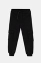 United Colors of Benetton pantaloni de trening din bumbac pentru copii uni negru 3FWYCF05C.G.Seasonal