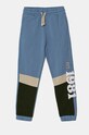Хлопковые спортивные штаны Guess аппликация голубой N4BQ11.KAD73.9BYH