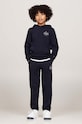Dětské tepláky Tommy Hilfiger TH LOGO PUFF PRINT pletenina námořnická modř KB0KB09244.9BYH.128.176