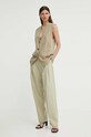 Штани Samsoe Samsoe SALUZY F24200070 зелений AW24