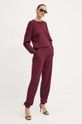 Patrizia Pepe spodnie dresowe 8P0647.K207 bordowy AW24