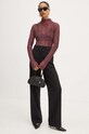 Μάλλινα παντελόνια BOSS 50518404 μαύρο AW24
