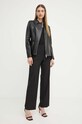 Βελούδινο παντελόνι BOSS 50518853 μαύρο AW24