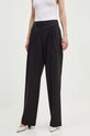 Παντελόνι από μείγμα μαλλιού HUGO 50517955 μαύρο AW24