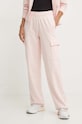 Guess spodnie dresowe bawełniane RGINE V4YB10.KC6W1 różowy AW24
