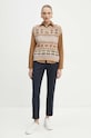 Weekend Max Mara spodnie wełniane 2425136051600 granatowy AW24