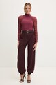 Kalhoty Pinko 104379.A1B3 burgundské AW24