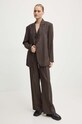 Day Birger et Mikkelsen spodnie lniane Enzo - Casual Linen Stripe DAY65243238 brązowy AW24